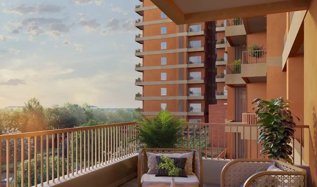 Private balcony with city views